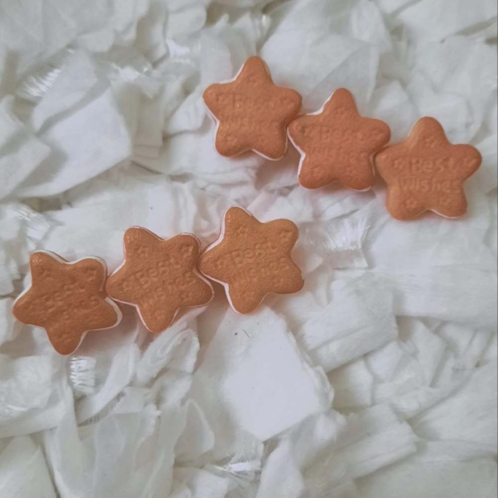 Star Sandwich Sugar Cookies Barrette Set of 2 Matching Dessert Sweets Hair Clips
